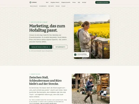 Ansicht der App crevaro: Markenstimme und Texterstellung