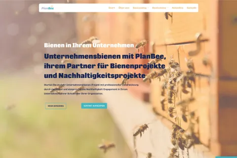 Screenshot der Startseite der Website