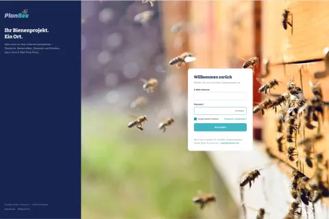 Screenshot des Kundenportals, hier: Login