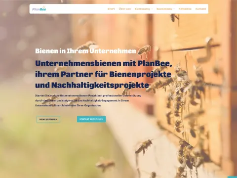 Screenshot der Startseite von bienenleasing.de