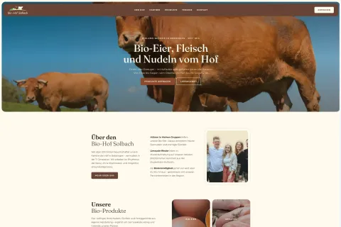 Screenshot der Startseite von biohof-solbach.de