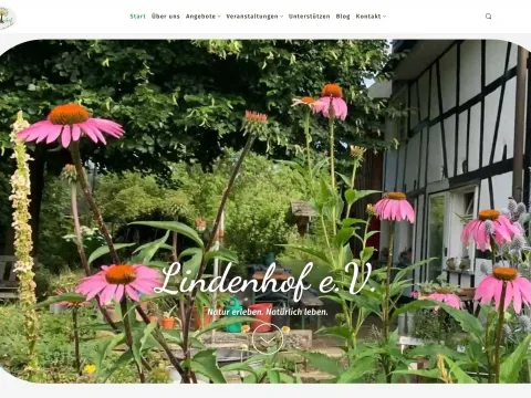 Screenshot der Startseite von lindenhof-erleben.de